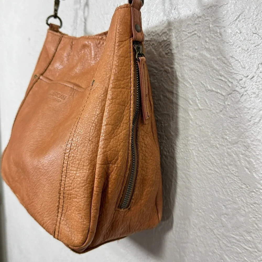 American Leather Austin Shoulder Bag Austin Cafe Latte Pebble Slouchy Hobo Purse